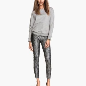 H&M silver sequin pants leggings